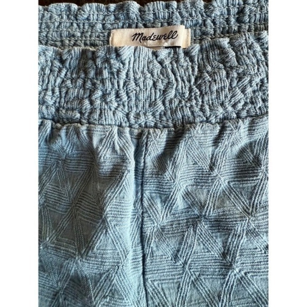 Madewell Women's Smocked Waist Shorts Blue Geometric Pattern Size M‎